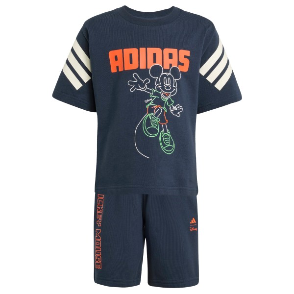 adidas - Kid's Adidas Disney Mickey Mouse T-Shirt Set - T-Shirt Gr 128 blau von Adidas