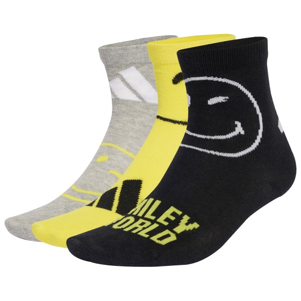 adidas - Kid's Smiley Socks 3-Pack - Multifunktionssocken Gr 28-30 - KXL schwarz von Adidas