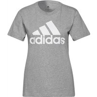 adidas Loungewear Essentials Logo T-Shirt Damen 83F7 - mgreyh/white S von adidas Sportswear