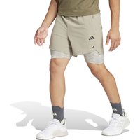 adidas Woven Power 2in1 Shorts Herren in beige, Größe: M von Adidas