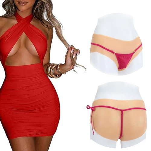 Adima Realistische Silikon Höschen Fake Pussy Triangle Pants Herren Hiding Gaff Panty Butt Lifter Enhancer Enhancer für Transgender,Natrual,Basics von Adima
