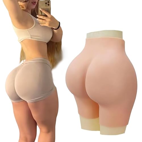 Adima Silikon Fake Butt Hose Gesäß Hüftpolster Lifting Höschen Crossdresser Hintern Offener Schritt Unterwäsche für Transgender-Frauen,Natrual,One Size von Adima