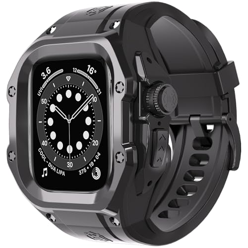 AdirMi Hülle Kompatibel mit Apple Watch Ultra 2/1 49mm, Militärischer, Stoßfester Ganzkörper-Schutzstoßfänger mit PET-Folie für iWatch Ultra 2/1,Black von AdirMi