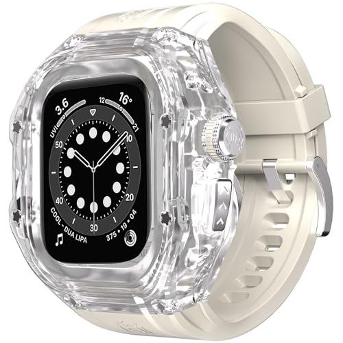 AdirMi Hülle Kompatibel mit Apple Watch Ultra 2/1 49mm, Militärischer, Stoßfester Ganzkörper-Schutzstoßfänger mit PET-Folie für iWatch Ultra 2/1,White von AdirMi
