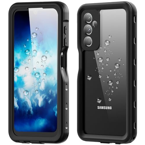 wasserdichte Hülle für Samsung Galaxy A25 5G, Vollständig Versiegelte Hülle IP68 Wasserdicht/schneefest/stoßfest/schmutzdicht, Ganzkörperabdeckung,Black von AdirMi