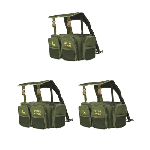 Adoorniequea Angelausrüstungskoffer, verschleißfeste Köderausrüstung, Aufbewahrungstasche für Meeresangeln, 3er-Set (grün), 40cmx20cmx38cm von Adoorniequea