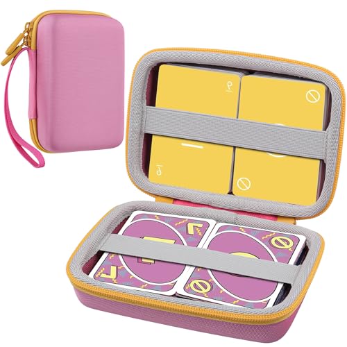 Aenllosi Hart Tasche Kompatibel mit UNO Kartenspiel, Hülle Gehäuse für Game Kartenspiel für die Familie, Rosa (Nur Tasche) von Aenllosi