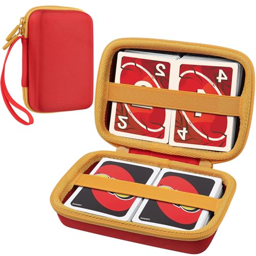 Aenllosi Hart Tasche Kompatibel mit UNO Kartenspiel, Hülle Gehäuse für Game Kartenspiel für die Familie, Rot (Nur Tasche) von Aenllosi