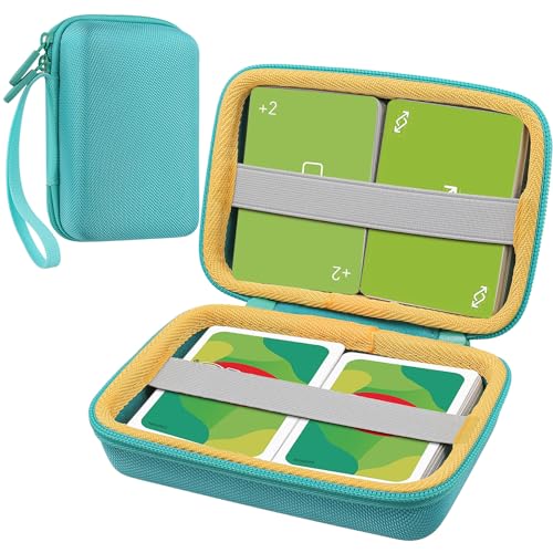 Aenllosi Hart Tasche Kompatibel mit UNO Kartenspiel, Hülle Gehäuse für Game Kartenspiel für die Familie, Smaragdgrün (Nur Tasche) von Aenllosi
