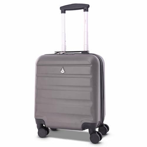 Aerolite 45x36x20cm Koffer Handgepäck easyJet Maximale Größe ABS Cabin Baggage Hartschale Untersitz Bordkoffer Flugtasche mit 4 Rollen 5 Jahre Garantie (Kohlegrau) von Aerolite