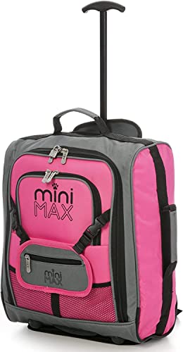 MiniMax Reisekoffer auf Rollen mit Vordertasche für Spielzeug/Puppen/Teddybär, Rosé Inim Xam, Bagage Cabine von Aerolite