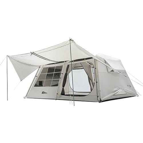 Camping Zelt für 8 Personen, Große 4 Jahreszeiten Zelt, Campingzelt mit Vorbau, Pop Up Zelt mit Schnellaufbau Automatik, für Trekking, Camping, Outdoor (Weiß) von Aesthete Atelier