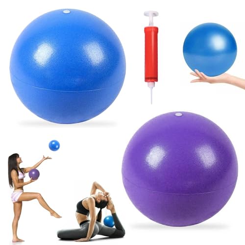 3 Stück Gymnastikball Klein Pilates-Ball, Soft Yoga Ball, 22-25cmBall mit Aufblasbarem Strohhalm, Rutschfester Gymnastikball, Kleiner Pilates-ball für Yoga, Zuhause, Balance, Physiotherapie von AetherAurora