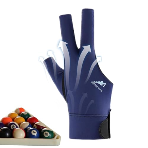 Aeutwekm Billard-Queue-Handschuhe, 3 Finger, Pool-Handschuhe für linke oder rechte Hand, atmungsaktive Billardhandschuhe von Aeutwekm