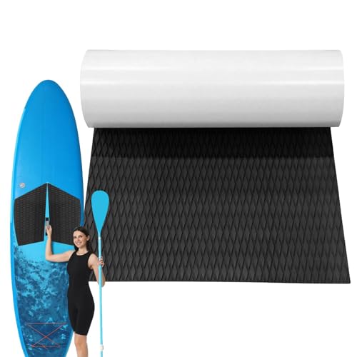 Aeutwekm EVA-Schaumstoff-Boot-Terrassendielen, zuschneidbares Blatt, EVA-Schaumstoff-Boot-Deckmatte, Surfbrett-Pad, selbstklebendes Terrassenpad zum Surfen und Skimboarden von Aeutwekm
