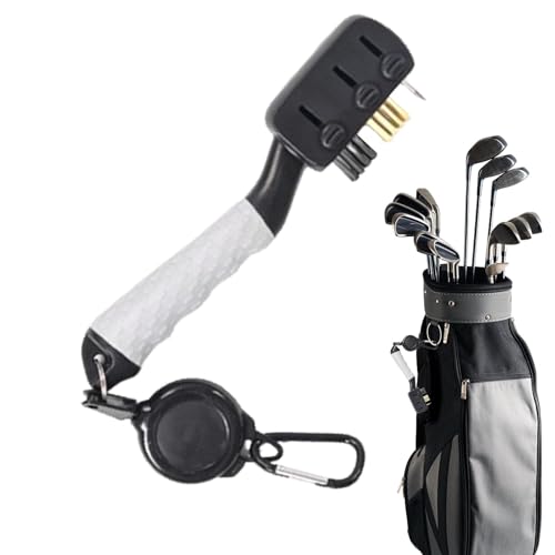 Aeutwekm Golfballreiniger,Golfrillenreiniger | Multifunktionale Golf-Groove-Schrubbbürste - Golf-Reinigungsbürste, Rillenreiniger-Werkzeug, Golf-Rillenreiniger mit Karabinerhaken von Aeutwekm