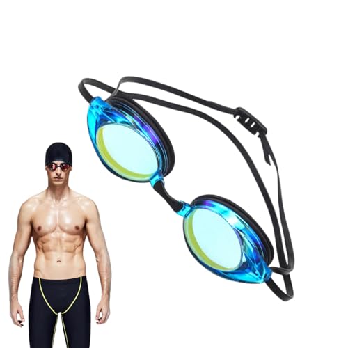 Aeutwekm Schwimmbrille, Schwimmbrille für Erwachsene,Verspiegelte Antibeschlag-Poolbrille für Erwachsene - Schwimmzubehör für Erwachsene, Schwimmausrüstung mit klarer Polycarbonat-Linse für von Aeutwekm