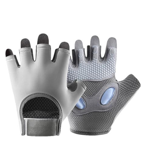 Aeutwekm Trainingshandschuhe für Herren – atmungsaktive Halbfinger-Handschuhe, hohe elastische Stoßdämpfung, Fitness-Handschuhe zum Reiten von Aeutwekm