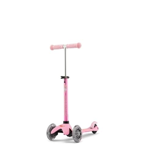 Affenzahn Micro Roller Mini sicherer Kinderscooter ab 2 und 5 Jahren mit LED Rädern, bis 50kg belastbar, höhenverstellbar Einhorn - Pink von Affenzahn