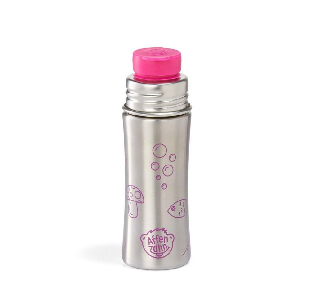 Affenzahn Trinkflasche Eule, 375 ml, aus Edelstahl, Pink, Wasserflasche für Kinder von Affenzahn