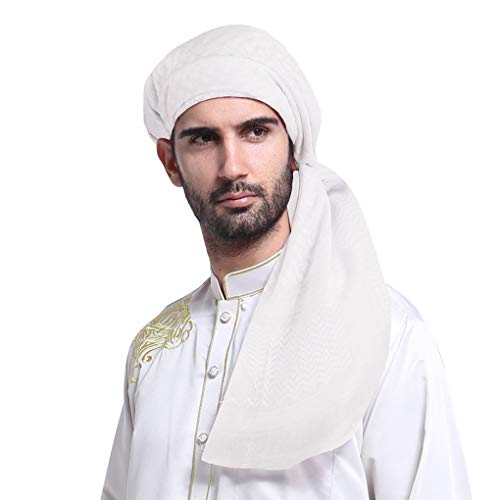AfinderDE Herren Männer Jungen Muslim Schal Kopftuch Turban Bandana Atmungsaktives Weiches Muslimisches Hijab Stirnband Arabischer Kopfbedeckung von AfinderDE