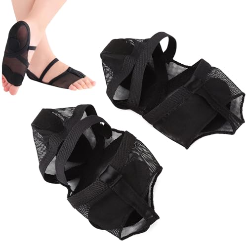 Agatige 1 Paar Dance Toe Pad Nylon verschleißfester Fußschutz Tanzsocken Fußriemen für Frauen(L-Black) von Agatige