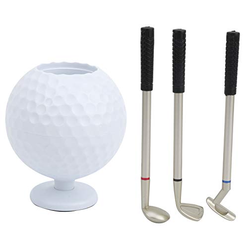 Agatige Golfball-Stifthalter, Mini-Desktop-Golfball-Stifthalter mit 3 Golfstiften aus Kunststoff, Golfer-Souvenir-Set, Geschenk für Männer, Papa, Golfer, Kollegen von Agatige