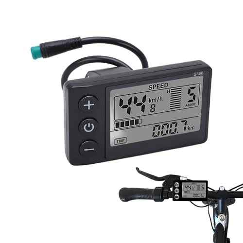 Fahrradcomputer, Elektrofahrrad LCD Display Meter Wasserdichtes Elektrofahrrad S866 LCD-Display Meter 24V 36V 48V Fahrrad Tachometer Bedienfeld mit Stecker für Elektrofahrrad Ebike Elektrofahrrad von Agatige