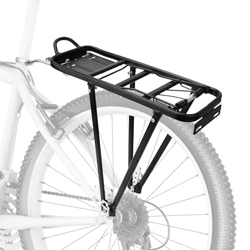 Fahrradträger, Aluminiumlegierung, Verstellbarer Fahrrad-Gepäckträger, Fahrrad-Gepäckträger für Disc-V-Bremsen, Belastung bis zu 35 kg von Agatige
