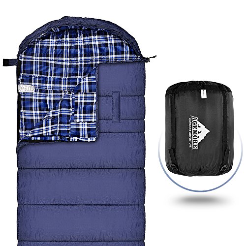 Wandern oder Wandern Baumwollflanell-Doppelschlafsack für Camping Queen Size 