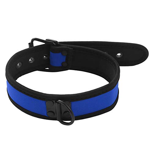 Agoky Weiche Neoprene Halsbänder Choker Kragen Hals Harness mit Metall D-Ring für Haustiere Herren Männer Blau One Size von Agoky