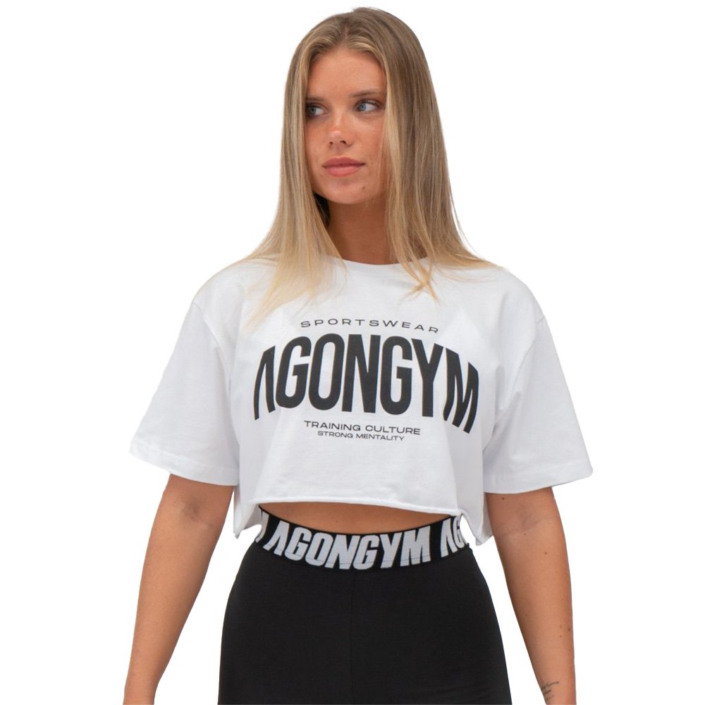 Agongym Training Culture Crop Short Sleeve T-shirt Weiß L Frau von Agongym