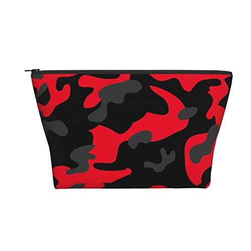 Tragbare Kosmetiktasche Camouflage Red Camo Make-up-Tasche Reise-Kulturtasche für Mädchen und Frauen von Ahdyr