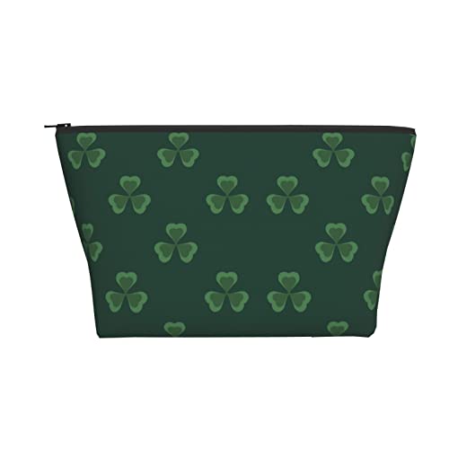 Tragbare Kosmetiktasche Green St Patrick Clover Make-up-Tasche Reise-Kulturtasche für Mädchen und Frauen von Ahdyr