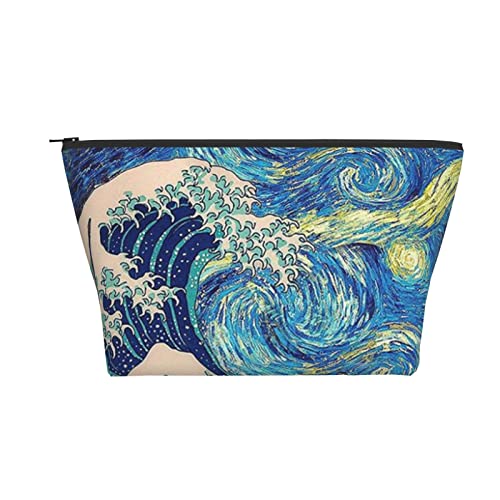 Tragbare Kosmetiktasche Wave Kanagawa Starry Night Make-up-Tasche Reise-Kulturtasche für Mädchen und Frauen von Ahdyr
