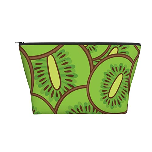 Tragbare Kosmetiktasche mit grünem Kiwi-Muster, Make-up-Tasche, Reise-Kulturtasche für Mädchen und Frauen von Ahdyr