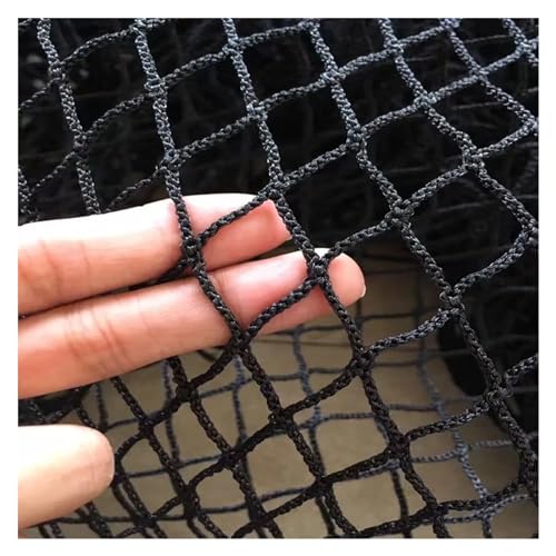 Schwarzes Fußball-Rücklaufnetz, Absperrnetz for Sportübungen, solides Golfball-Schlagnetz, Gartennetz, Balkonschutz, sicheres Netz (Color : 1.5Mx2M, Size : 5x5cm Cell) von AiQima