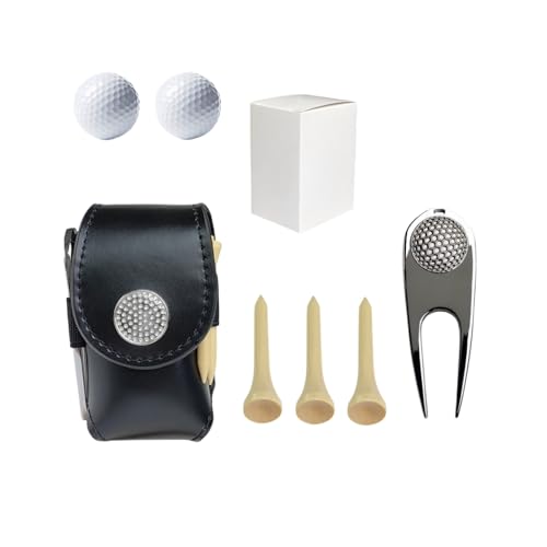AiZicheng Golftaschen aus Rindsleder, personalisierte Mini-Golfabdeckungen, einzigartige Golfabdeckungen, Damen-Herren-Golf-Clips (schwarz) von AiZicheng