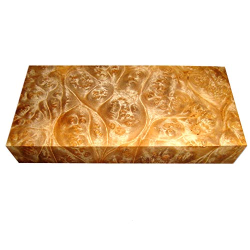 Aibote Burma Golden Camphor Holzmesser Griff Platte Skala Messer Benutzerdefinierte DIY Holz Material für Messer Machen Leere Klingen DIY Carving (12x4x3CM) von Aibote