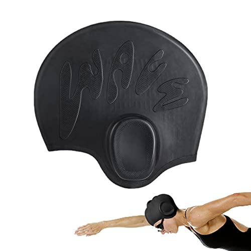 Bademütze,Bademütze für Erwachsene mit 3D-Gehörschutz | Duschbade-Schwimmmützen für langes und kurzes Haar, Schwimmmütze für Damen und Herren Aibyks von Aibyks