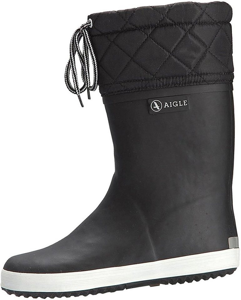 Aigle Giboulee Stiefel schwarz/weiß Gummistiefel von Aigle