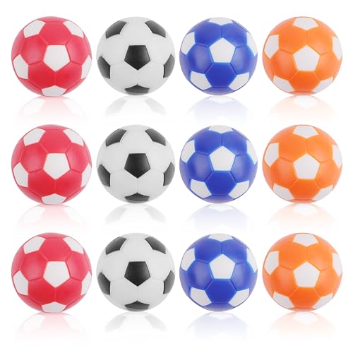 12 Stück Kickerball, Tischkicker Bälle, Tischfussball Bälle Ersatzbälle für Erwachsene und Kinder Fußball Tisch Spiel (32mm, 4 Farben) von Ailvor