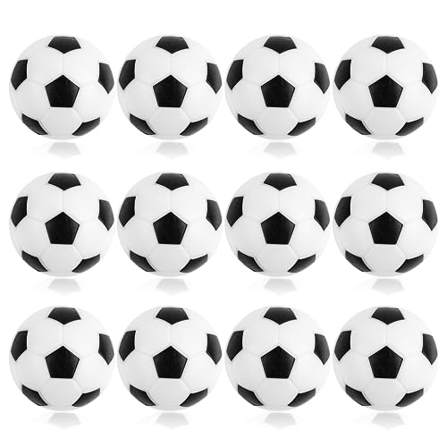 12 Stück Kickerball, Tischkicker Bälle, Tischfussball Bälle Ersatzbälle für Erwachsene und Kinder Fußball Tisch Spiel (32mm, Schwarz Weiß) von Ailvor