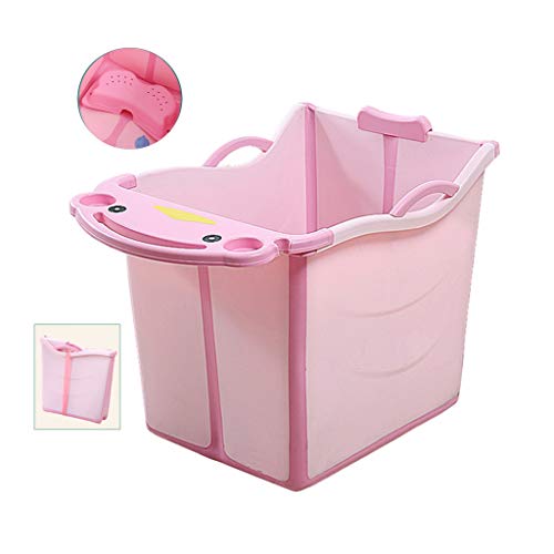 Aintap Tragbare Klappbadewanne für Kinder - Bequeme und vielseitige Badelösung für Kleinkinder und Neugeborene (rosa/grün) von Aintap