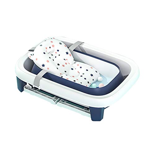 Aintap Tragbare klappbare Babybadewanne - Praktisches Einweichbecken für Neugeborene mit Kissenstütze - Idealer freistehender Badeeimer für Kinder - Leuchtend Blaue Farbe von Aintap
