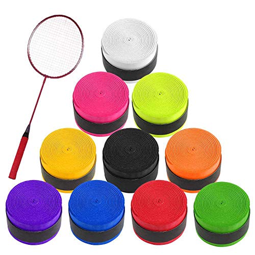 Aipaide Griffband 10 Stück Anti Rutsch Overgrip Griffbänder für Tennis Badminton Baseball Squash Schläger und Angelrute Bunt Farben von Aipaide
