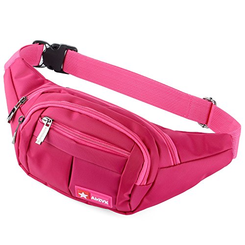 wasserdichte Bauchtasche Geeignet für Reise, Sport & alle Outdoor Aktivitäten, Hüfttasche für Damen und Herren, Bauchtasche Wasserdicht Hüfttaschen für Running (Rose Rot) von AirZyx