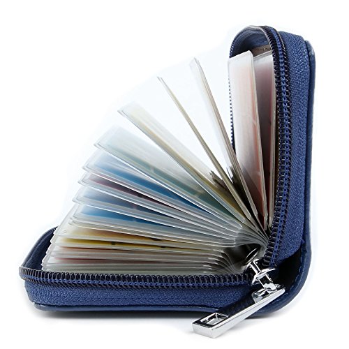 Kreditkartenetui Damen Herren Leder RFID Schutz Reißverschluss (Blau) von AirZyx