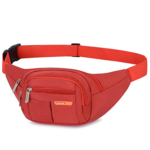 AirZyx wasserdichte Bauchtasche Geeignet für Reise, Sport & alle Outdoor Aktivitäten, Hüfttasche für Damen und Herren, Bauchtasche Wasserdicht Hüfttaschen für Running (Rot) von AirZyx