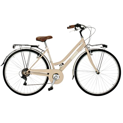 Airbici 603AC Damenfahrrad Citybike 28 Zoll | Fahrrad Damen Retro Cityräder City Bike 6-Gang, Stahlrahmen, Schutzbleche, LED-Licht und Gepäckträger | Fahrrad für Mädchen und Damen (Beige) von Airbici